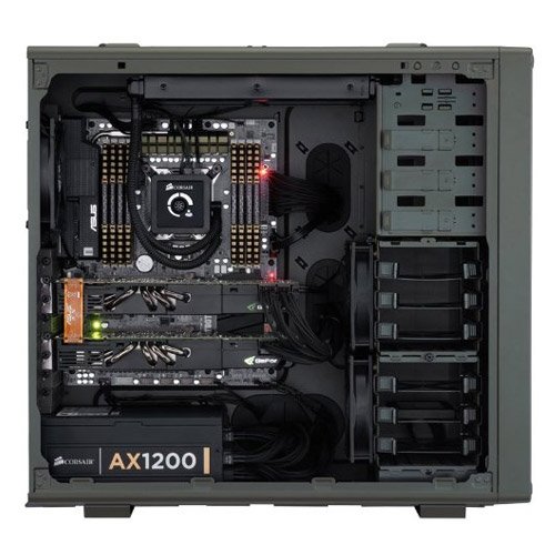 Corsair Vengeance Series C70 black mid-tower gaming computer case inside